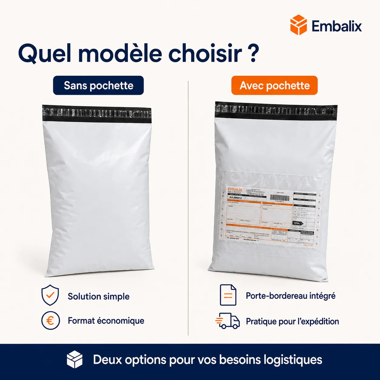 Enveloppes Plastiques pour expédition avec/sans pochette-3