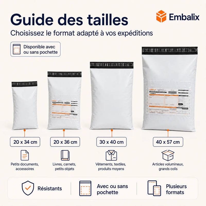 Enveloppes Plastiques pour expédition avec/sans pochette-4